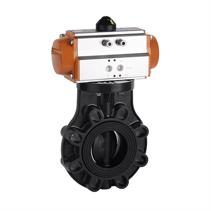 Pneumatic actuated pvc butterfly valve cns 6