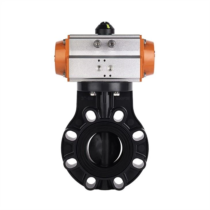 Pneumatic actuated pvc butterfly valve JIS 5